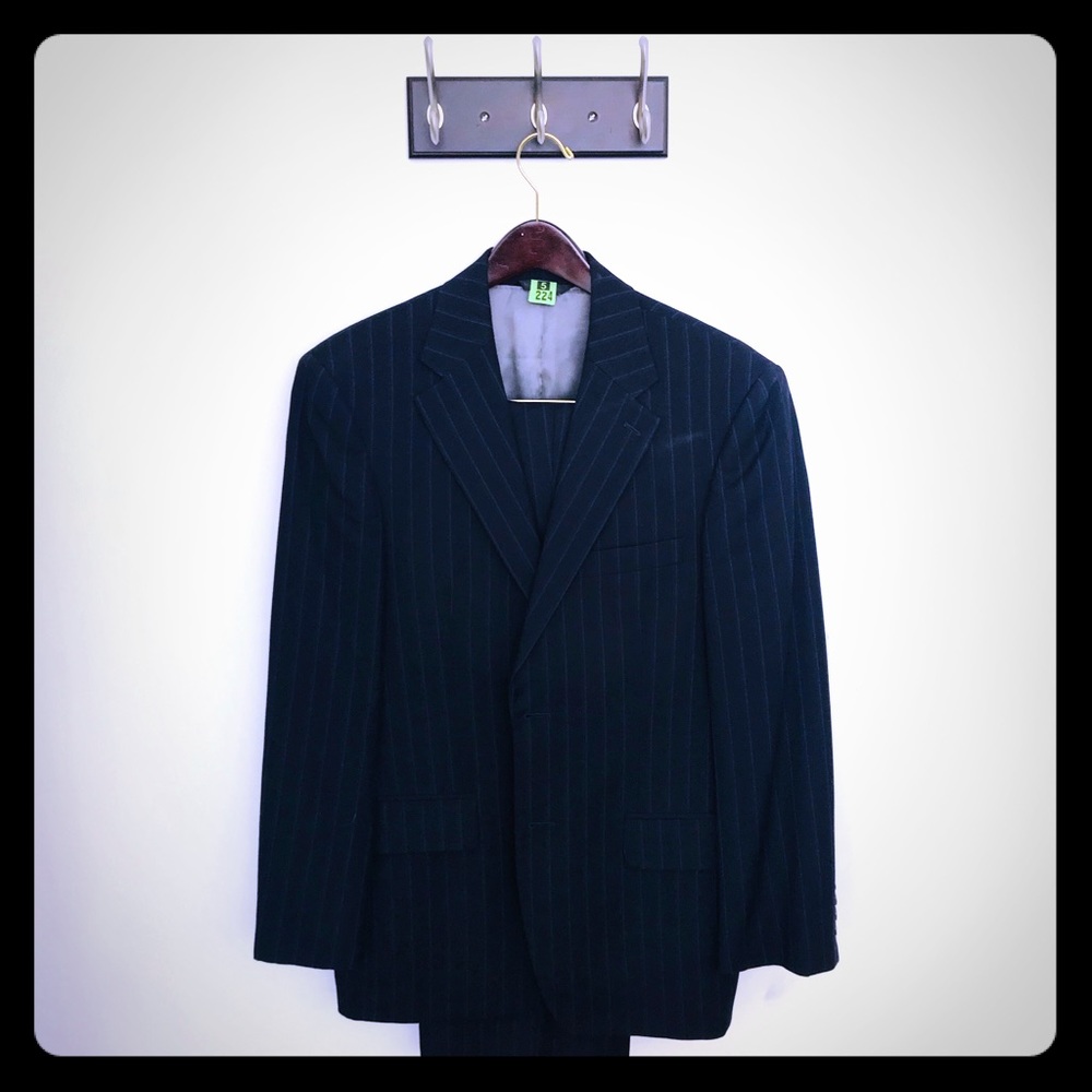 Fumagalli navy pinstripe suit 38S